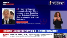 Laurent Wauquiez juge que "personne dans le groupe (LR) ne peut voter la censure" face au risque de "dissolution"