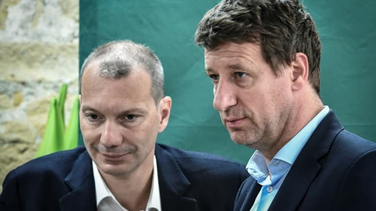 David Cormand et Yannick Jadot le 17 mai 2019 à Paris