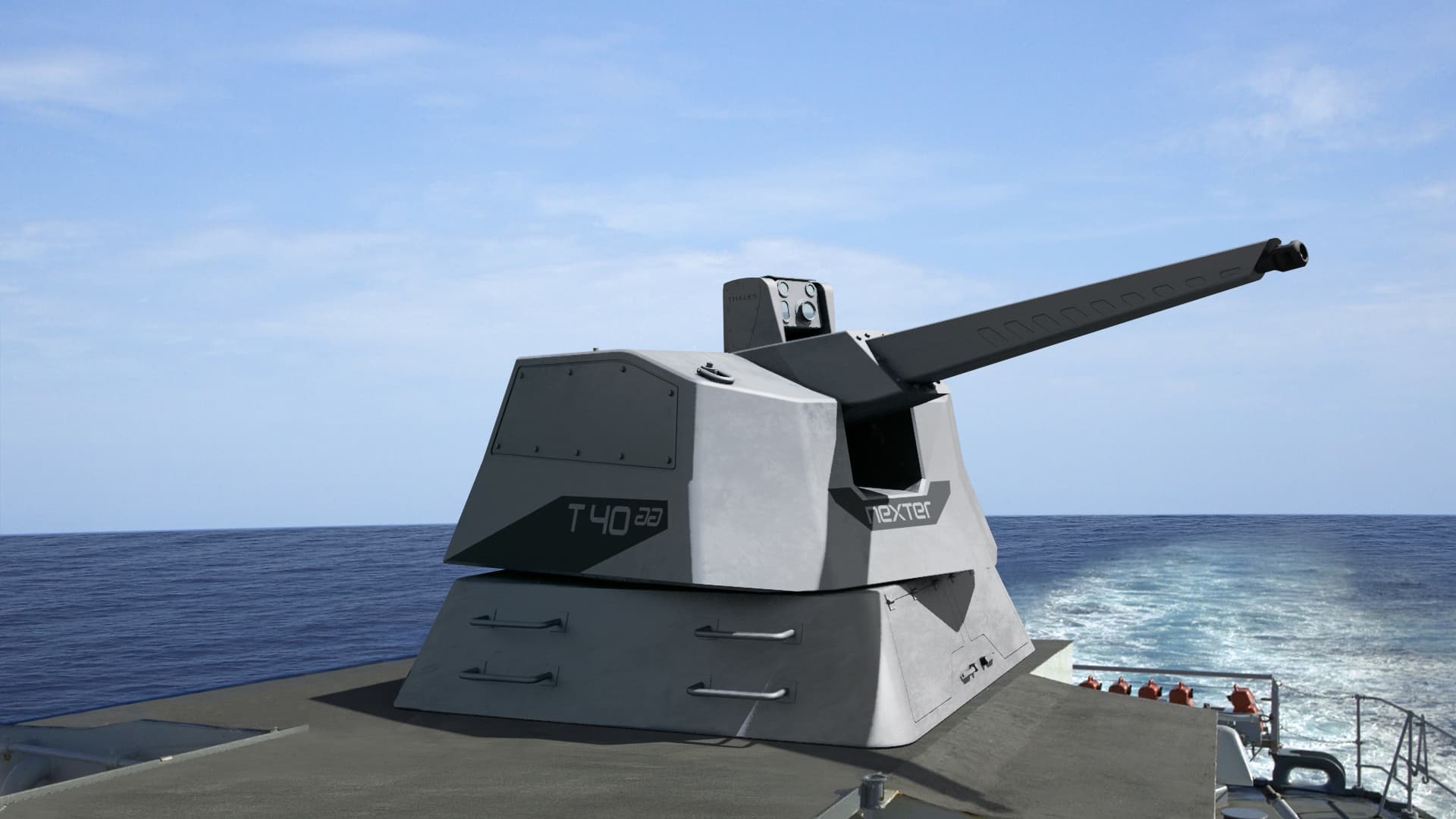 Le canon téléopéré RapidFire (Thales/KNDS France) identifie l'attaque et riposte avec une munition adaptée.