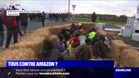 Des militants bloquent un entrepôt d'Amazon contre l’impact du géant américain sur l'emploi et l'environnement
