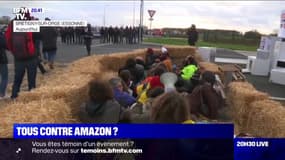 Des militants bloquent un entrepôt d'Amazon contre l’impact du géant américain sur l'emploi et l'environnement