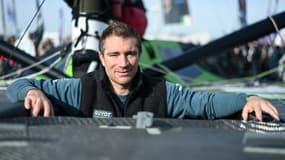 Le skipper du Vendée Globe Benjamin Dutreux posait le 8 novembre 2024 avant le départ de la 10e édition