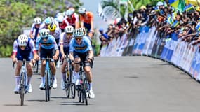 La course juniors hommes des Mondiaux de cyclisme à Kigali (Rwanda), le 26 septembre 2025