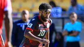 Le Calédonien Georges Gope-Fenepej lors d'un match de qualification à la Coupe du monde 2026 contre Tahiti, le 21 mars 2025
