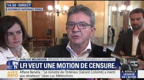 Mélenchon sur l'affaire Benalla: "Notre affaire, ce n'est pas Collomb, c'est le Premier ministre dirigeant un gouvernement qui accepte une police parallèle et le président qui ne dit rien et qui semble couvrir les gens qui l'entourent"