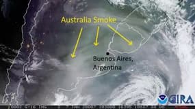 Incendies en Australie: ces images satellites montrent que la fumée a atteint l'Argentine