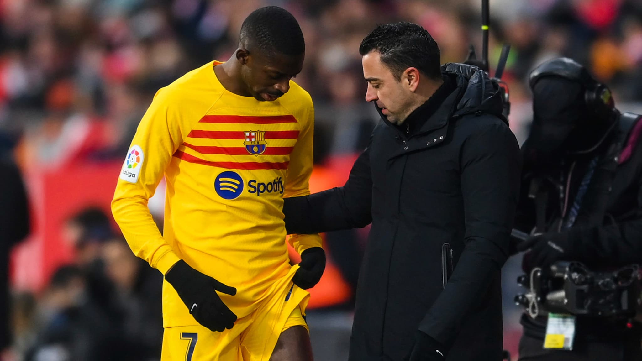 Ousmane Dembélé avec Xavi au Barça en janvier 2023