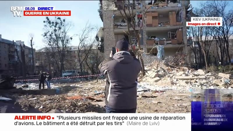 Guerre en Ukraine: un quartier de Kiev de nouveau bombardé