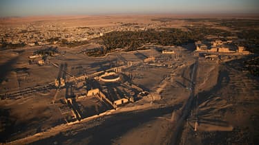 Vue aérienne d'une partie de la cité antique de Palmyre, en Syrie, prise avant les combats le 13 janvier 2009.