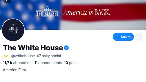 Le profil de la Maison Blanche sur Bluesky. 