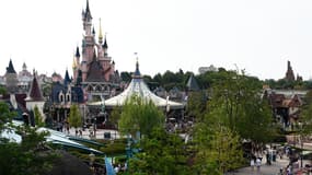 Vue de Disneyland Paris, à Marne-la-Vallée, le 13 août 2015 