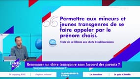 Renommer un élève transgenre sans l'accord des parents : une proposition scandaleuse ? "Il faut prendre en compte la spécificité de l'enfant mais ne pas intégrer les parents dans cette réflexion, ça me choque" dit Catherine Rambert. 