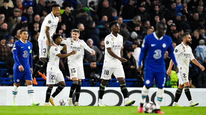 La joie des joueurs du Real lors de la victoire à Chelsea