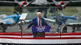 Donald Trump lors d'un meeting à Asheboro, en Caroline du Nord, le mercredi 21 août 2024