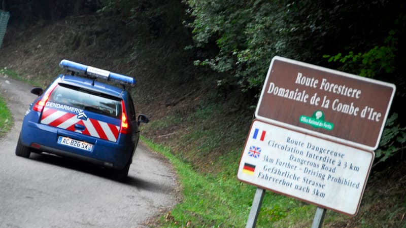 La route près de laquelle ont été découvertes les victimes de la tuerie de Chevaline, le 5 septembre 2012