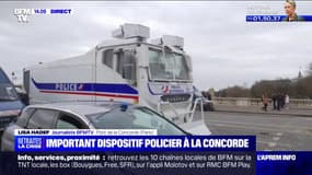 Retraites: un important dispositif policier a été déployé en prévention aux abords de la place de la Concorde