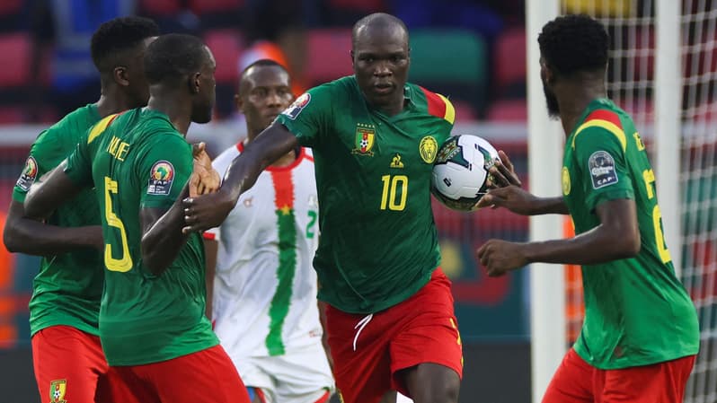 Vincent Aboubakar double buteur avec le Cameroun face au Burkina Faso, lors du match d'ouverture de la CAN 2022