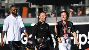 Le youtubeur français Lucas Hauchard, dit Squeezie, lors de la GP Explorer de course Formule 4, Le Mans, 9 septembre 2023