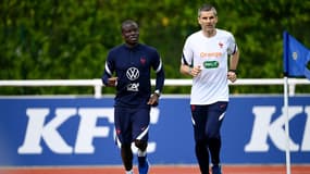 N'Golo Kanté avec Cyril Moine