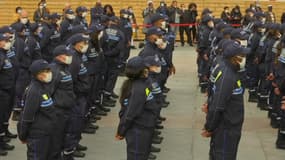 Les premiers agents de la police municipale parisienne le lundi 18 octobre 2021.
