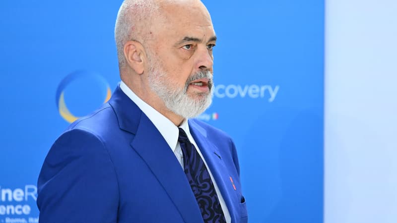 Edi Rama, Premier ministre albanais, participe à la Conférence sur la relance de l'Ukraine à Rome, en Italie, le 10 juin 2025.