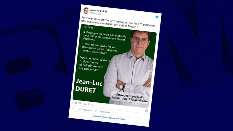 Législatives: un candidat de la Meuse demande aux électeurs de sa circonscription de ne pas voter pour lui