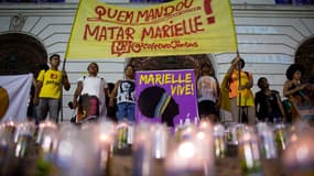 Une manifestation pour les 600 jours de l'assassinat de la conseillère municipale Marielle Franco, le 1er novembre 2019 à Rio de Janeiro