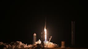Décollage d'une fusée Falcon 9 de SpaceX vers la Station spatiale internationale, le 3 mars 2024 en Floride