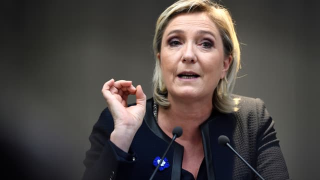 Marine Le Pen, lors d'un discours à Paris le 8 novembre 2016.