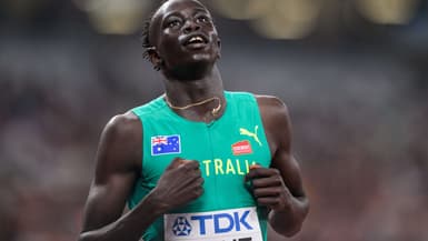 Gout Gout aux mondiaux d'athlétisme à Tokyo.