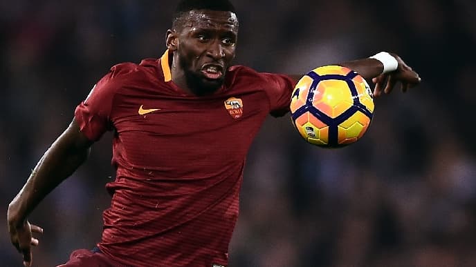 Antonio Rüdiger, lors de la défaite de la Roma en demi-finale aller de la Coupe d'Italie face à la Lazio (2-0).