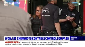 Lyon : des cheminots contre le contrôle du pass 