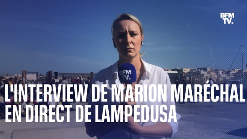 Migrants: l'interview de Marion Maréchal sur BFMTV en direct de Lampedusa