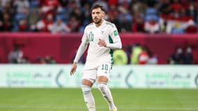 L'attaquant algérien Youcef Belaïli, à Doha le 7 décembre 2021