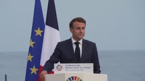 Emmanuel Macron lors de la troisième conférence de l'ONU sur l'océan, à Nice, le 9 juin 2025.