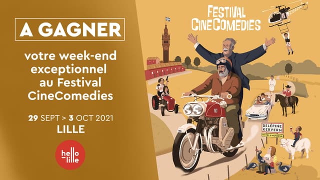 A GAGNER : VOTRE WEEK-END EXCEPTIONNEL AU FESTIVAL CINECOMEDIES A LILLE