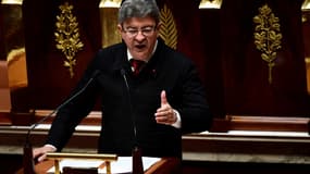 Jean-Luc Mélenchon à la tribune de l'Assemblée nationale, le 4 juillet 2017.