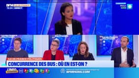 Grégoire de Lasteyrie, Céline Malisé e Marc Pélissier, convidados da Île-de-France Politiques, assistem ao show novamente