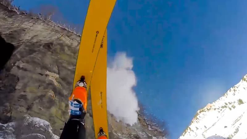 Un Américain a chuté à ski d'une falaise d'environ 40 mètres de hauteurs et s'en est sorti sans une égratignure. 