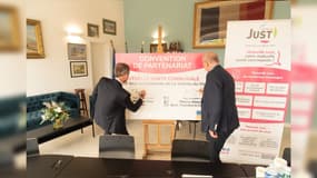 Signature d'une convention pour une mutuelle communale à la Valette (Var)