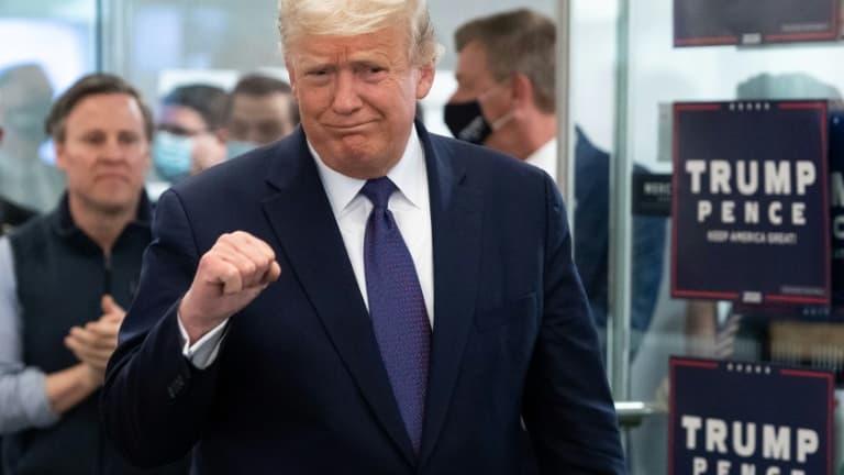 Donald Trump au QG de son équipe de campagne, à Arlington, dans la banlieue de Washington, le 3 novembre 2020