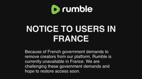 L'accès à Rumble a été coupé en France, le 1er novembre 2022