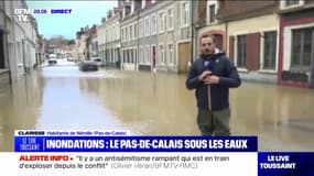 La ville de Wimille, dans le Pas-de-Calais, sous les eaux après le passage de la tempête Ciaran