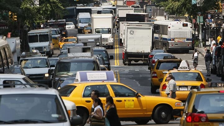 Embouteillage à New York, USA