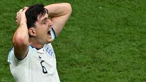 Harry Maguire lors du quart de finale du Mondial face à la France, le 10 décembre 2022.