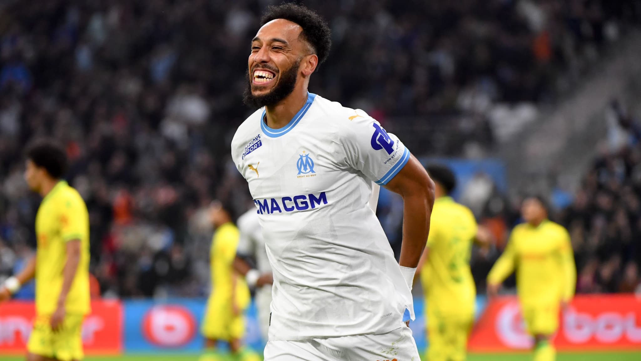 Pierre-Emerick Aubameyang lors de Marseille-Nantes, le 10 mars 2024 Pierre-Emerick Aubameyang lors de Marseille-Nantes, le 10 mars 2024
