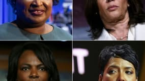 Quatre possibles colistières de Joe Biden dans la campagne présidentielle américaine: (dans le sens des aiguilles d'une montre) Stacey Abrams, Kamala Harris, Keisha Lance Bottoms et Val Demings