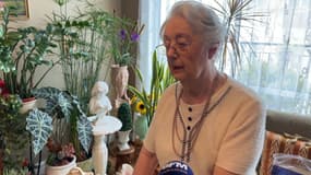 Ghyslaine Rouvillain, femme de 91 ans ayant vécu la libération de la ville du Havre (Seine-Maritime) en 1944, en septembre 2024.
