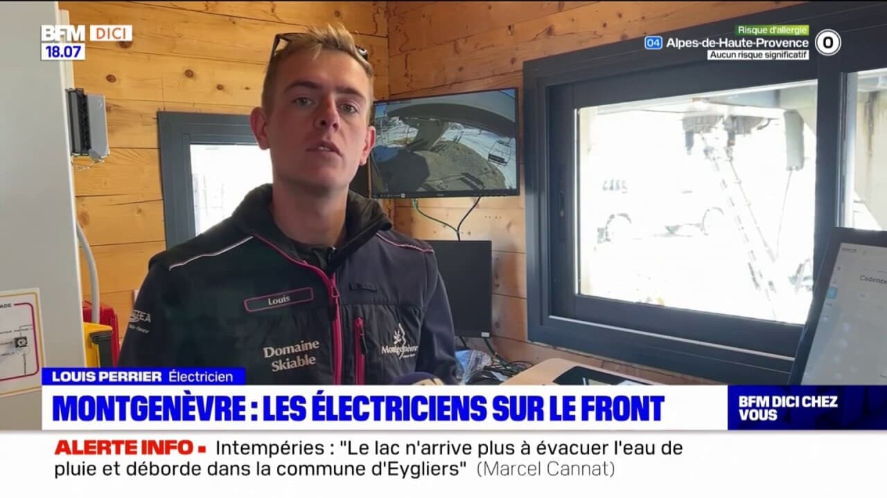 Ouverture de la station Montgenèvre les électriciens sur le pont