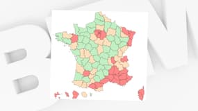 Les départements où le taux d'incidence est inférieur à 50, au 22 septembre 2021.